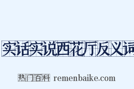 实话实说西花厅反义词是什么意思的图片